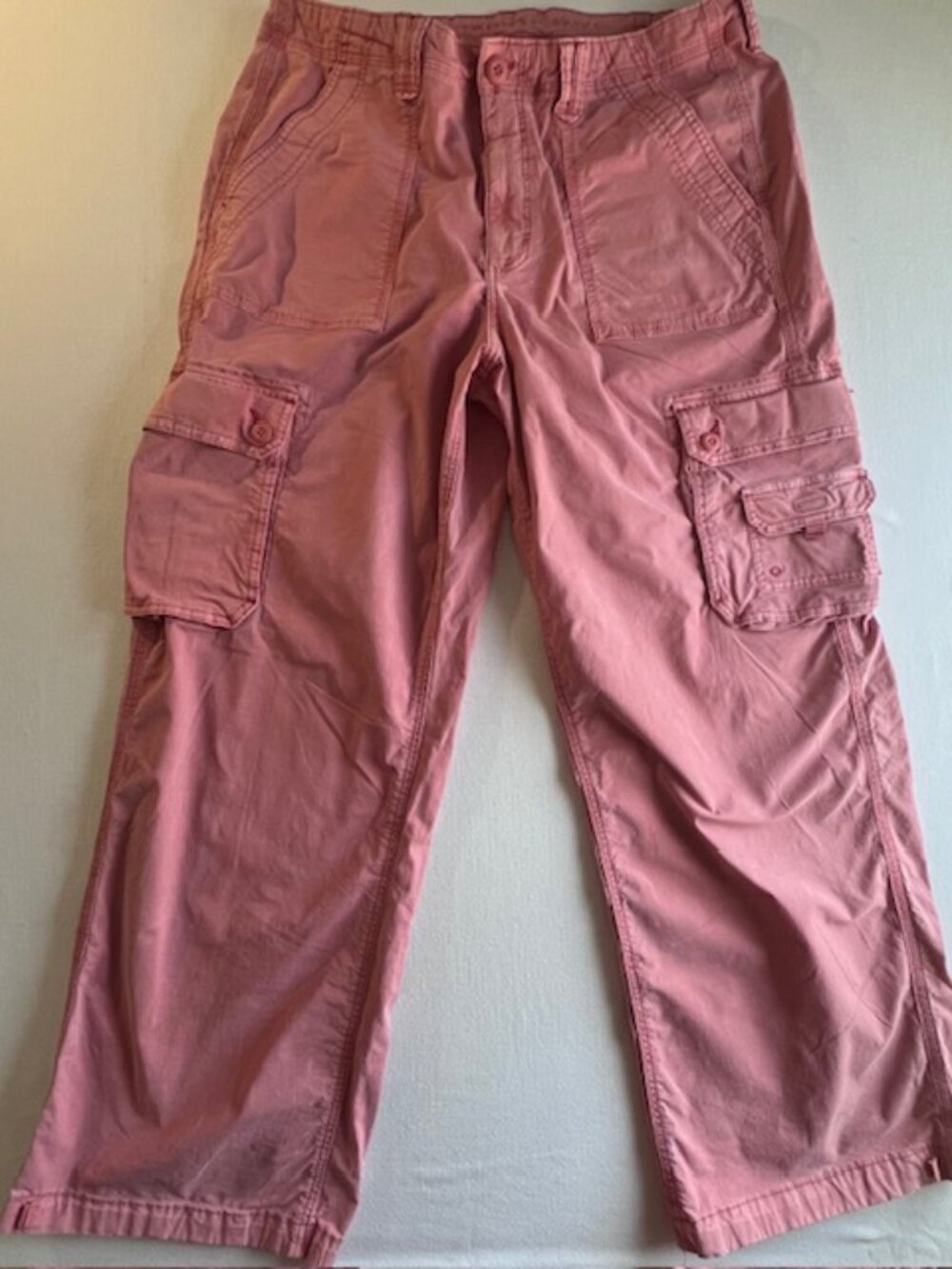 American Eagle Outfitters Women's Straight Leg Cargo Pants - Dusty Rose Pink